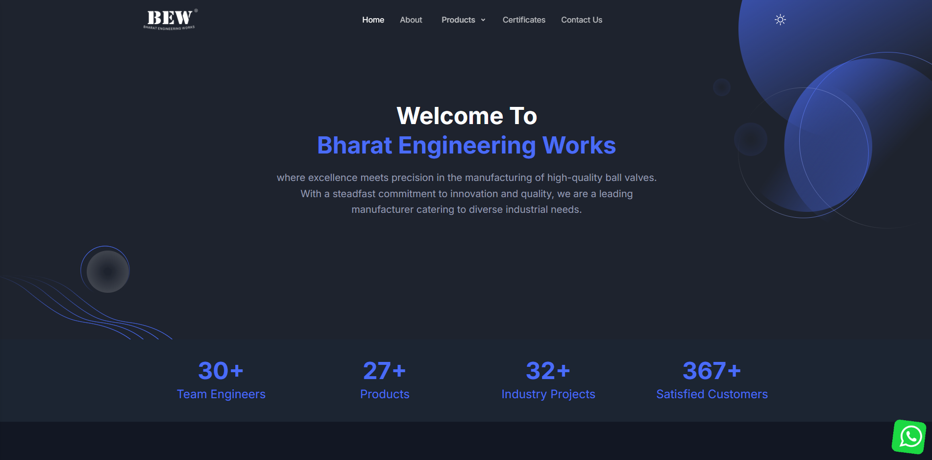 Bharat Engineering Works website screenshot
