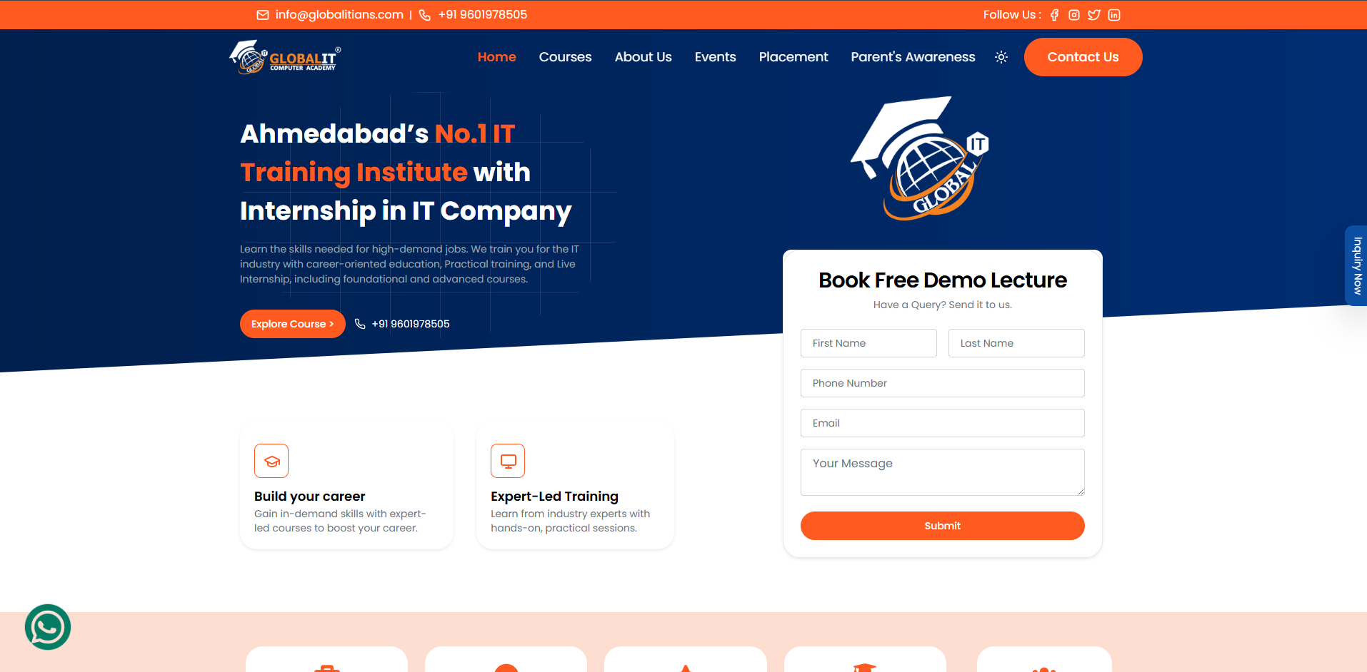 Global IT Computer Academy website project by Pratham Kadam